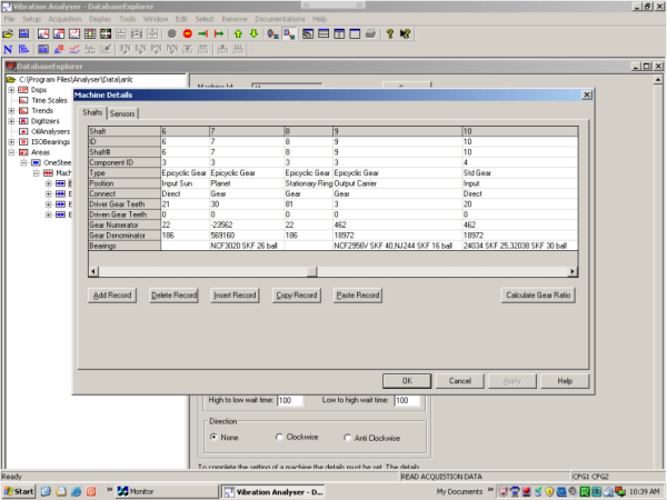 Creating A Machine Database - Analyser - Online Condition Monitoring System