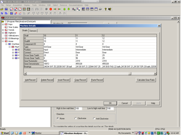 Creating A Machine Database - Analyser - Online Condition Monitoring System